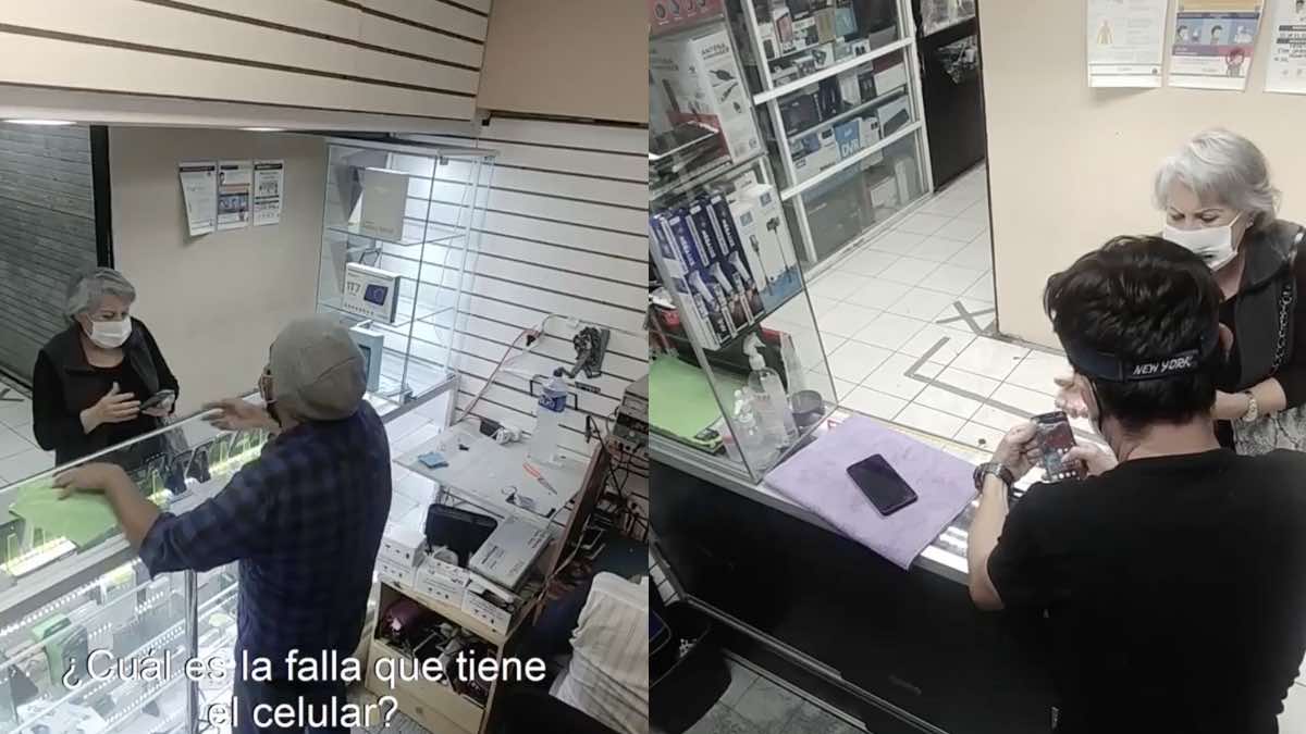 Abuelita desesperada por su celular