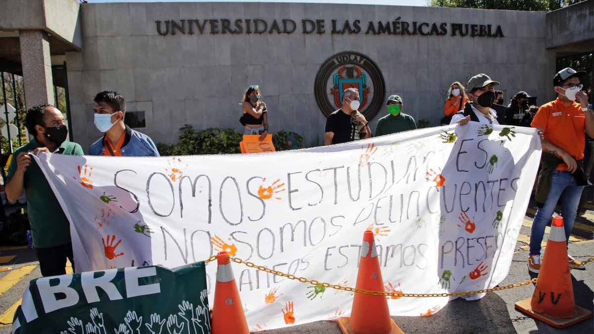 Manifestación estudiantes de la Udlap
