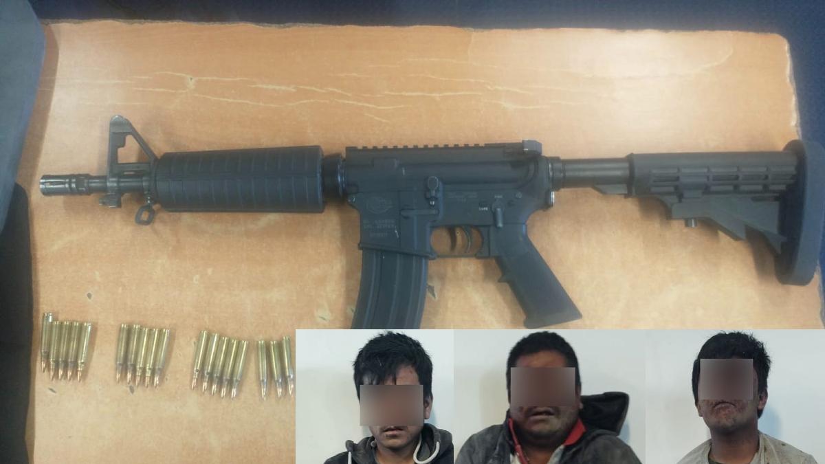 detenidos con ar15 en Hueyotlipan