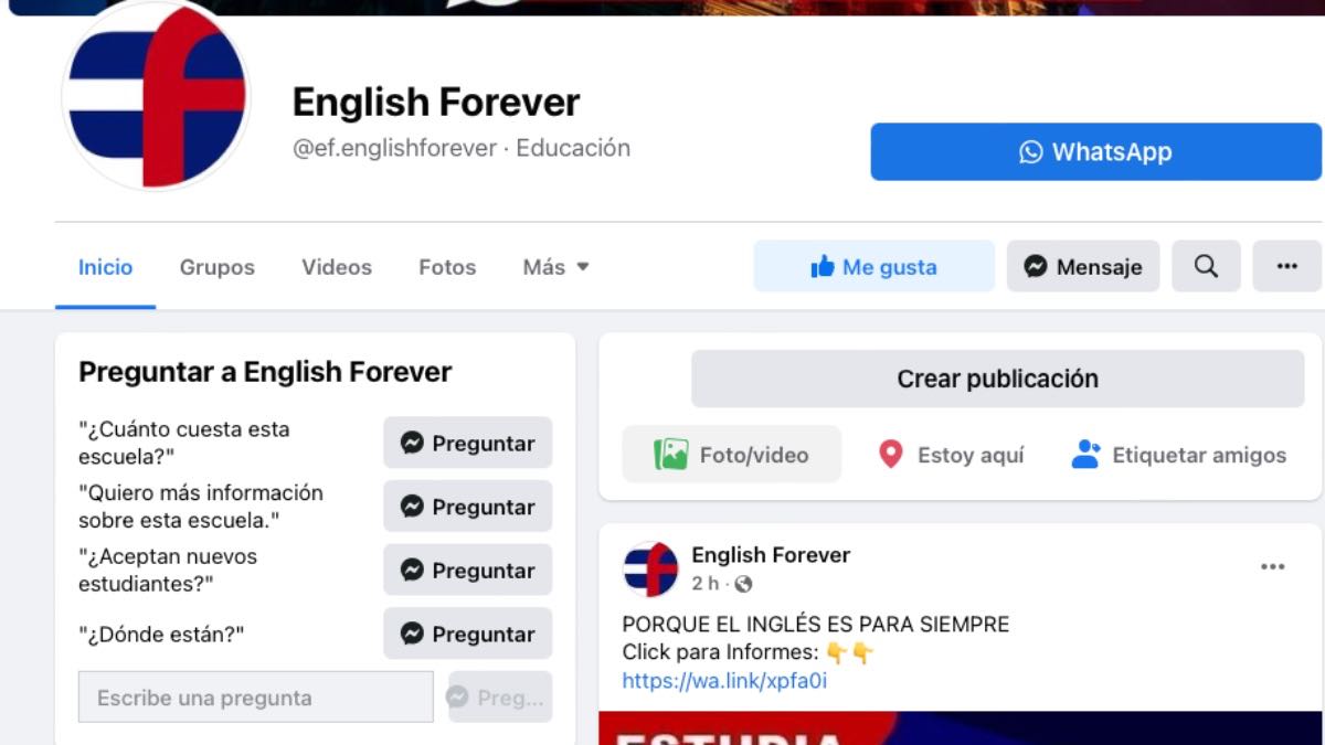 Escuela de ingles fake