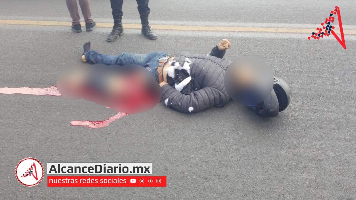 Motociclista accidentado en Santiago Miahuatlán
