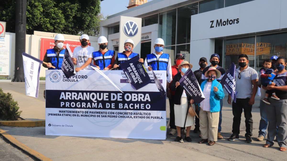 Programa de bacheo en San Pedro Cholula
