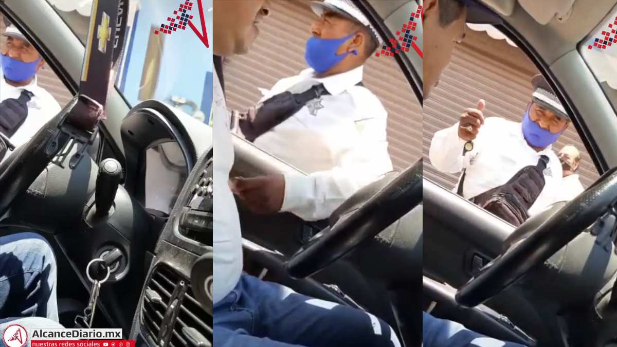 VIDEO: Agente de Tránsito pide mordida a familia de Tepeaca