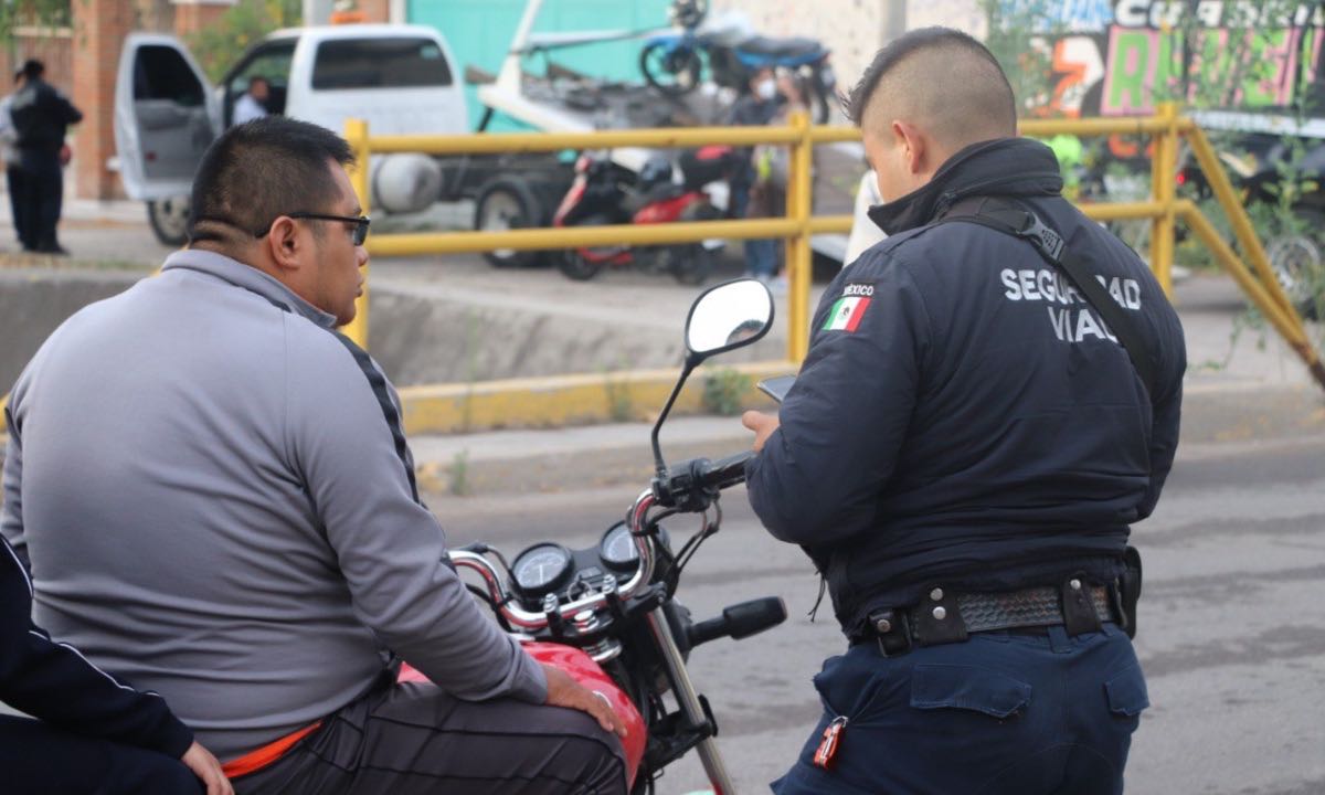 Operativo de motocicletas en San Pedro Cholula