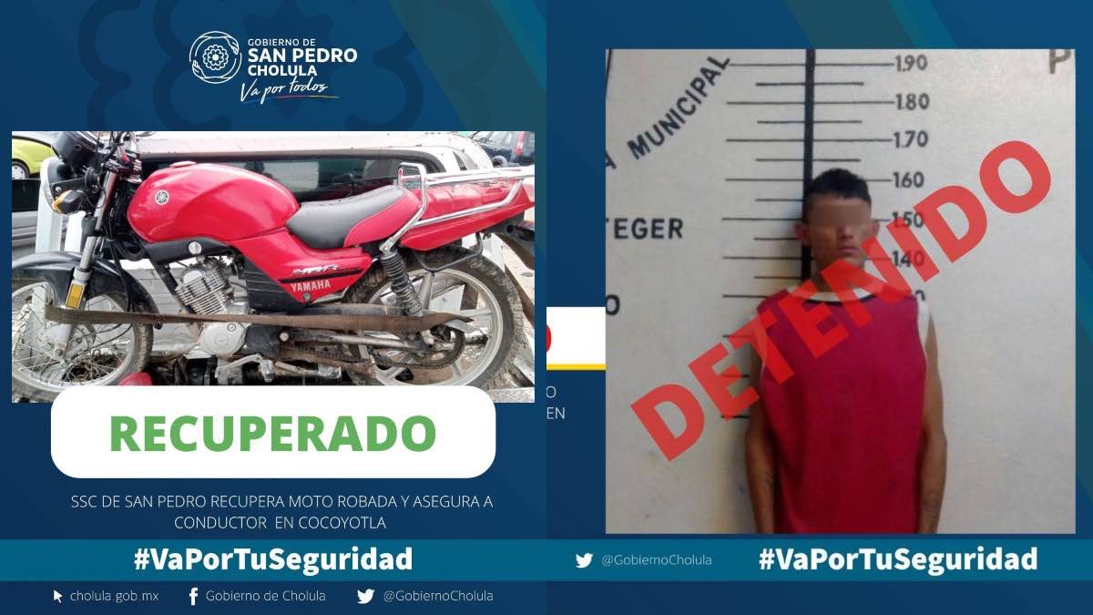 Detenido por robo de motocicleta