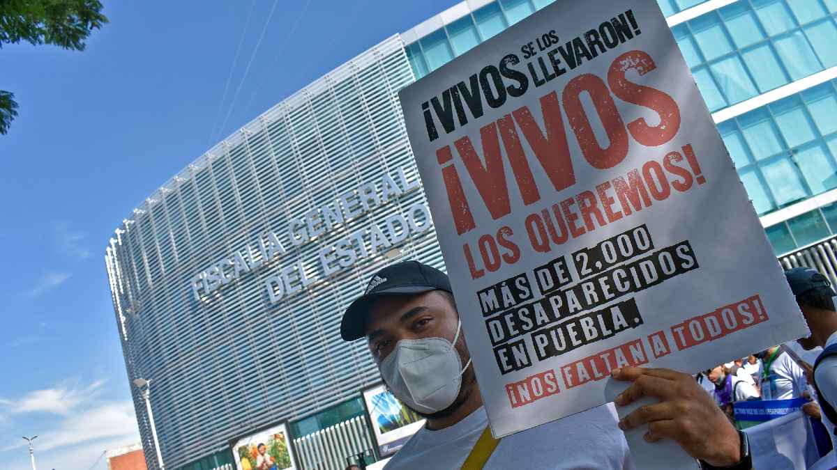 Marcha por desaparecidos en Puebla