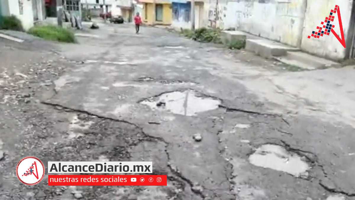 Calles de Amozoc en mal estado