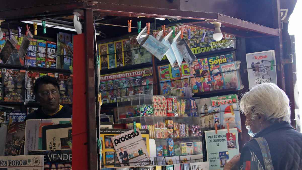 Caseta de periódicos en Puebla