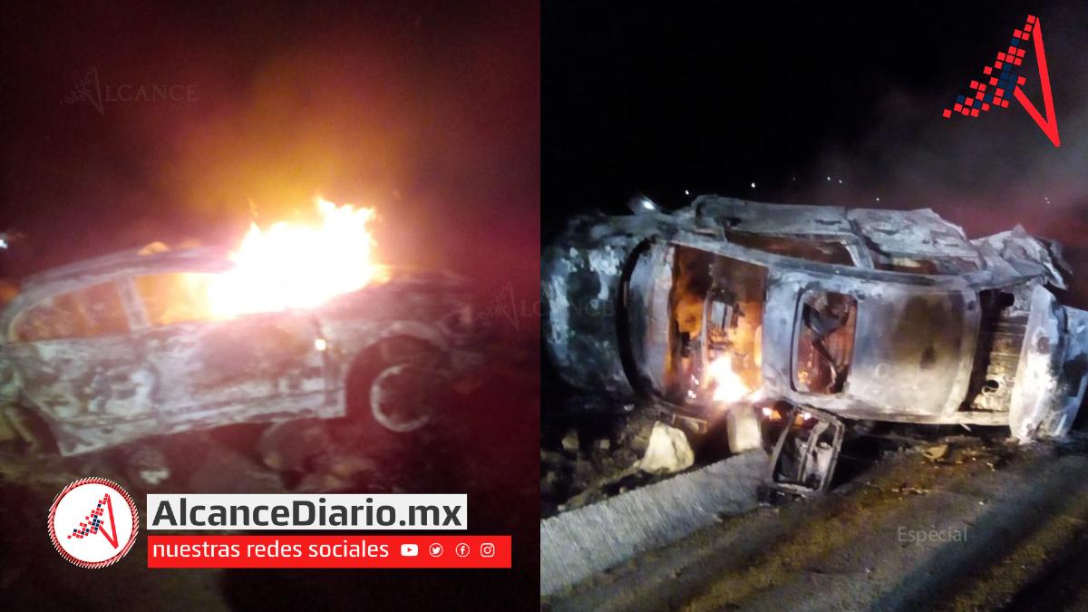 Fuego consume un vehículo en Ocotepec