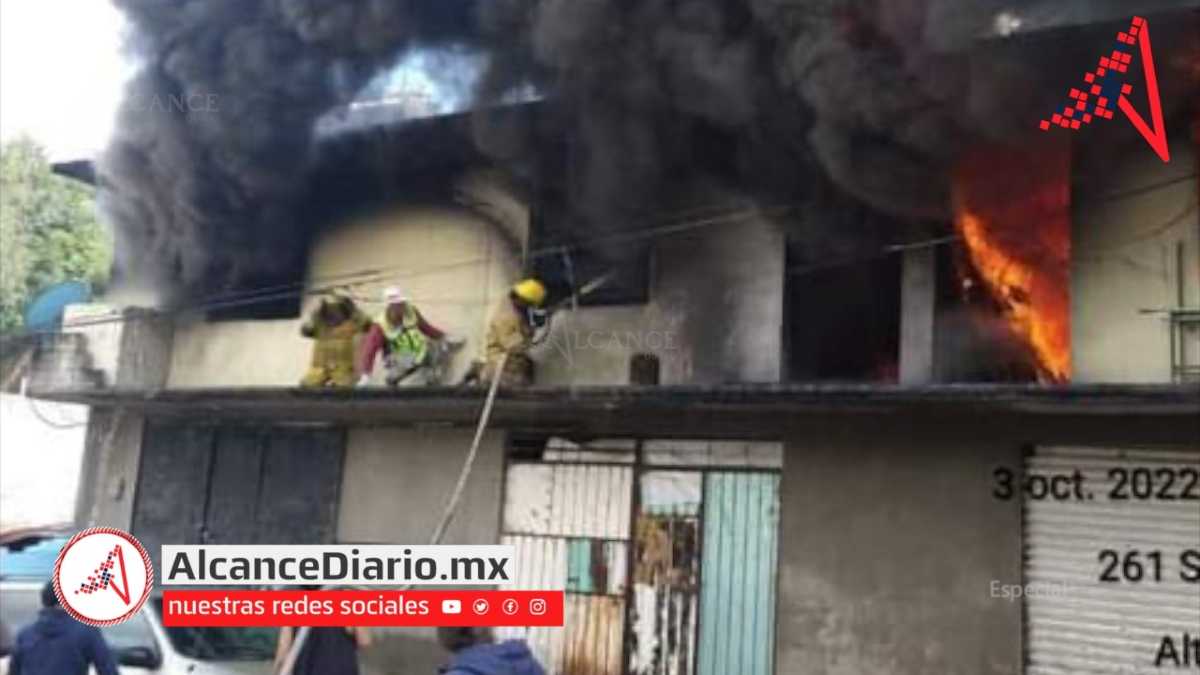 Incendio en casa de Huauchinango