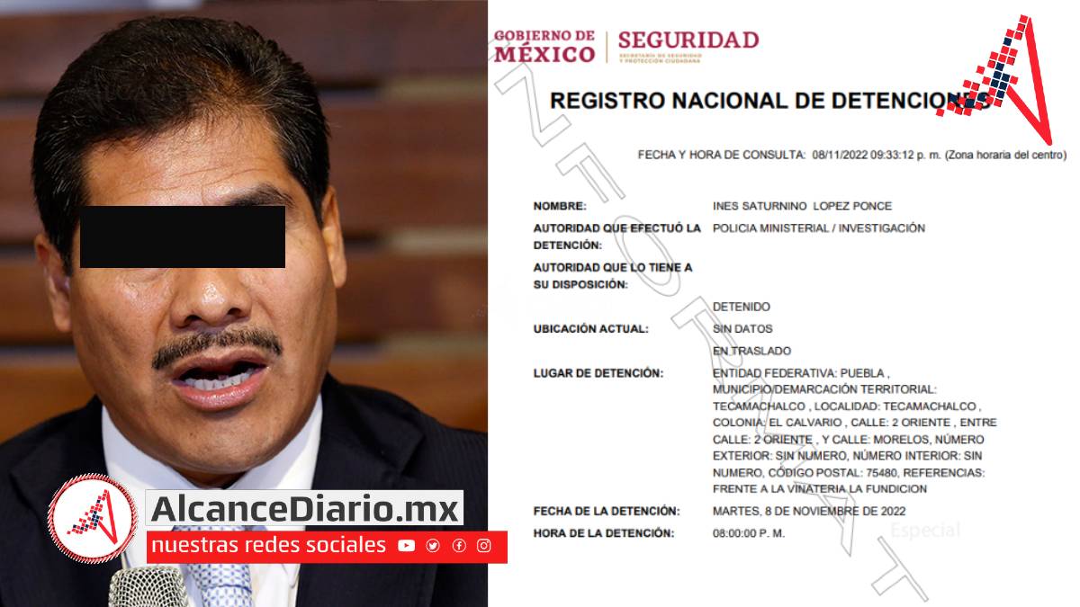 Detienen a Inés exalcalde de Tecamachalco.