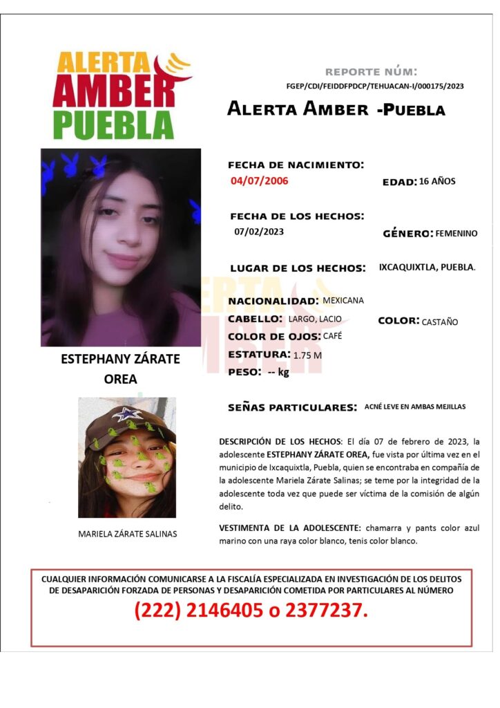 Desaparición de Estephany Zárate en Ixcaquixtla Puebla