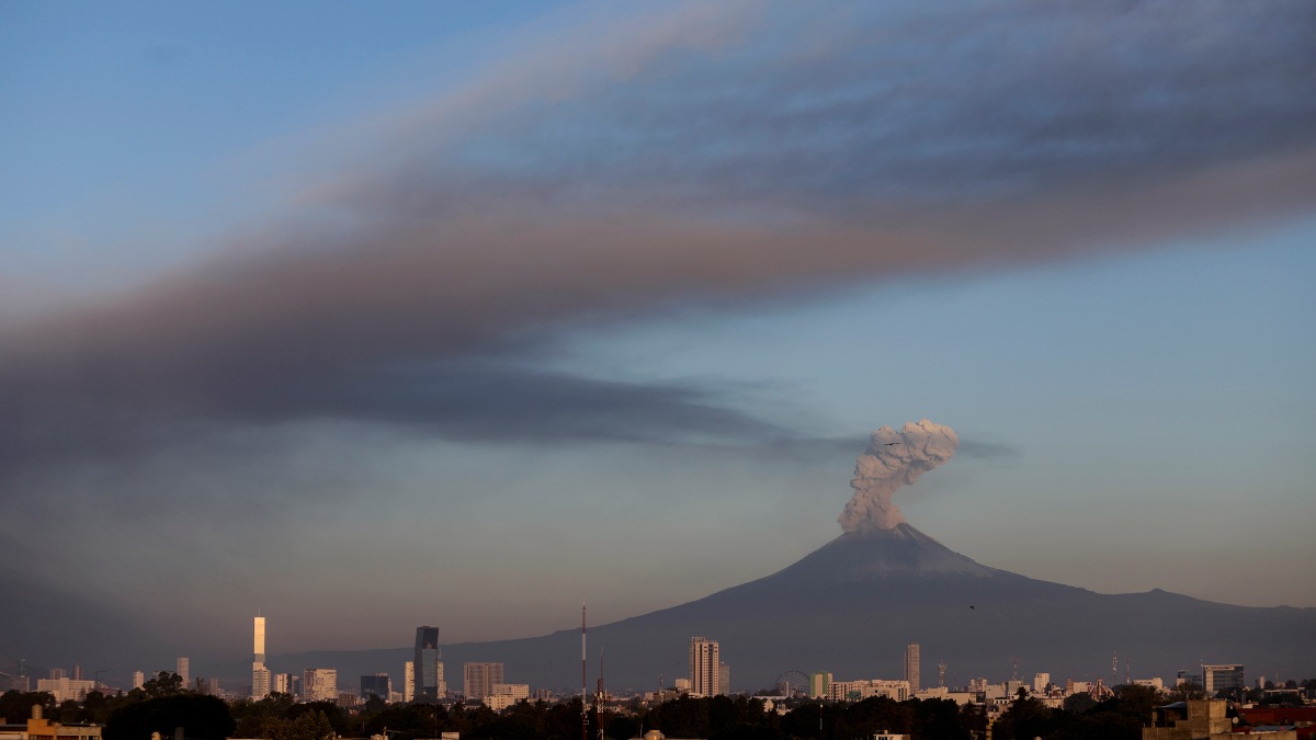 Caída de ceniza en Puebla