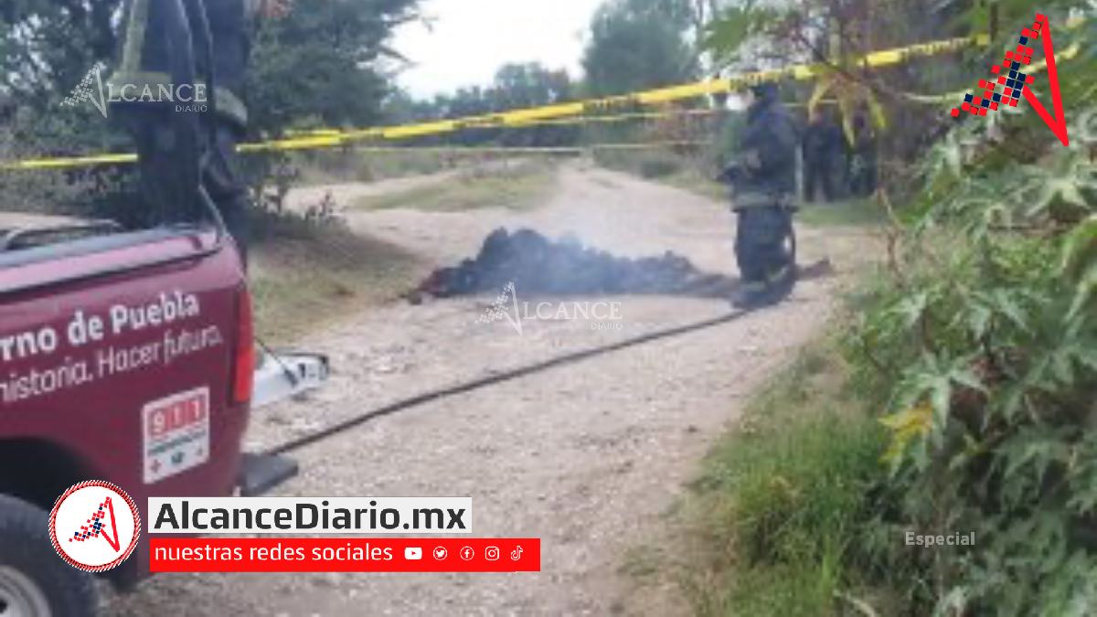 Encuentran dos cuerpos calcinados en camino de terracería en Cuapiaxtla