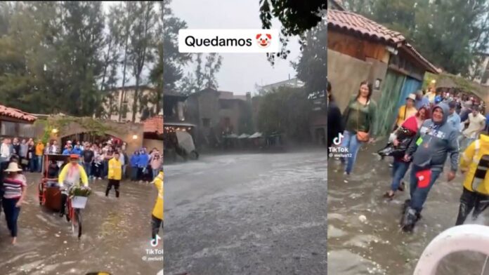 Turistas visitan Val’Quirico y caminan entre agua sucia por inundaciones
