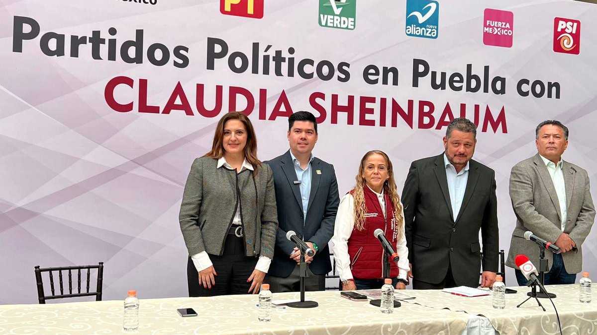 Alianza de seis partidos en Puebla para apoyar a Sheinbaum