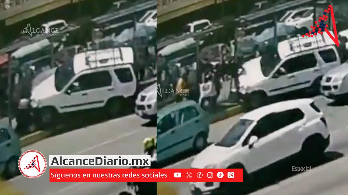 Graban momento en que camioneta se lleva paradero del Mercado Independencia
