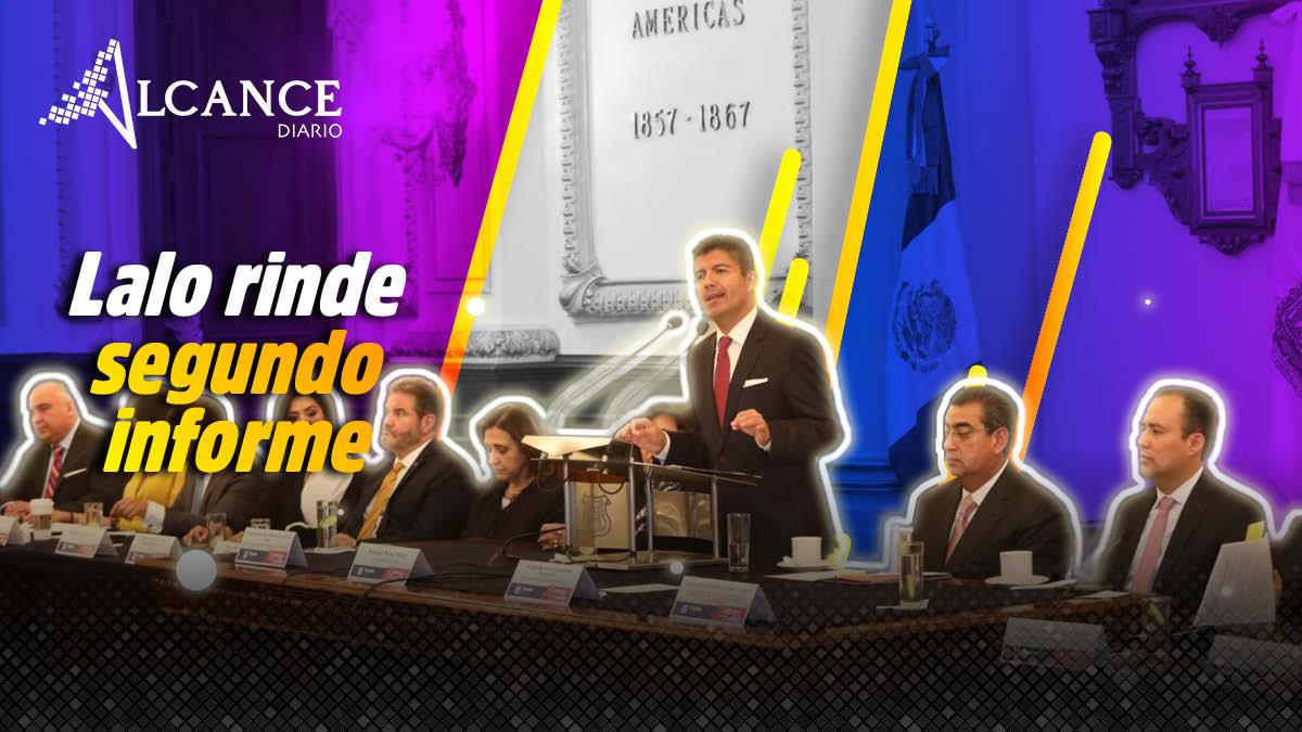 En Cabildo y con Sergio Salomón, Eduardo Rivera rinde segundo informe