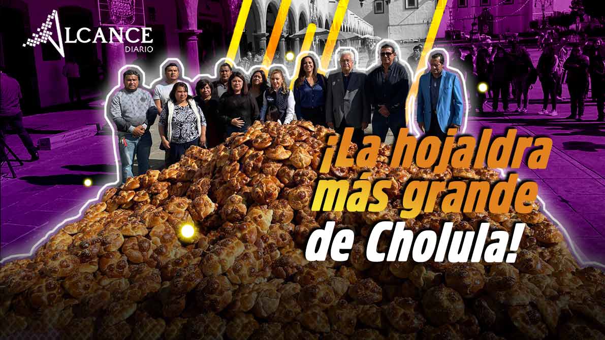 Mil 500 piezas conforman la hojaldra monumental en San Pedro Cholula