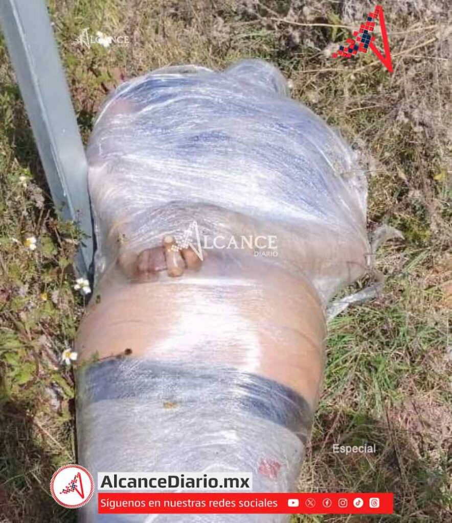 Ejecutado y emplayado hallan cuerpo de un hombre en Amozoc