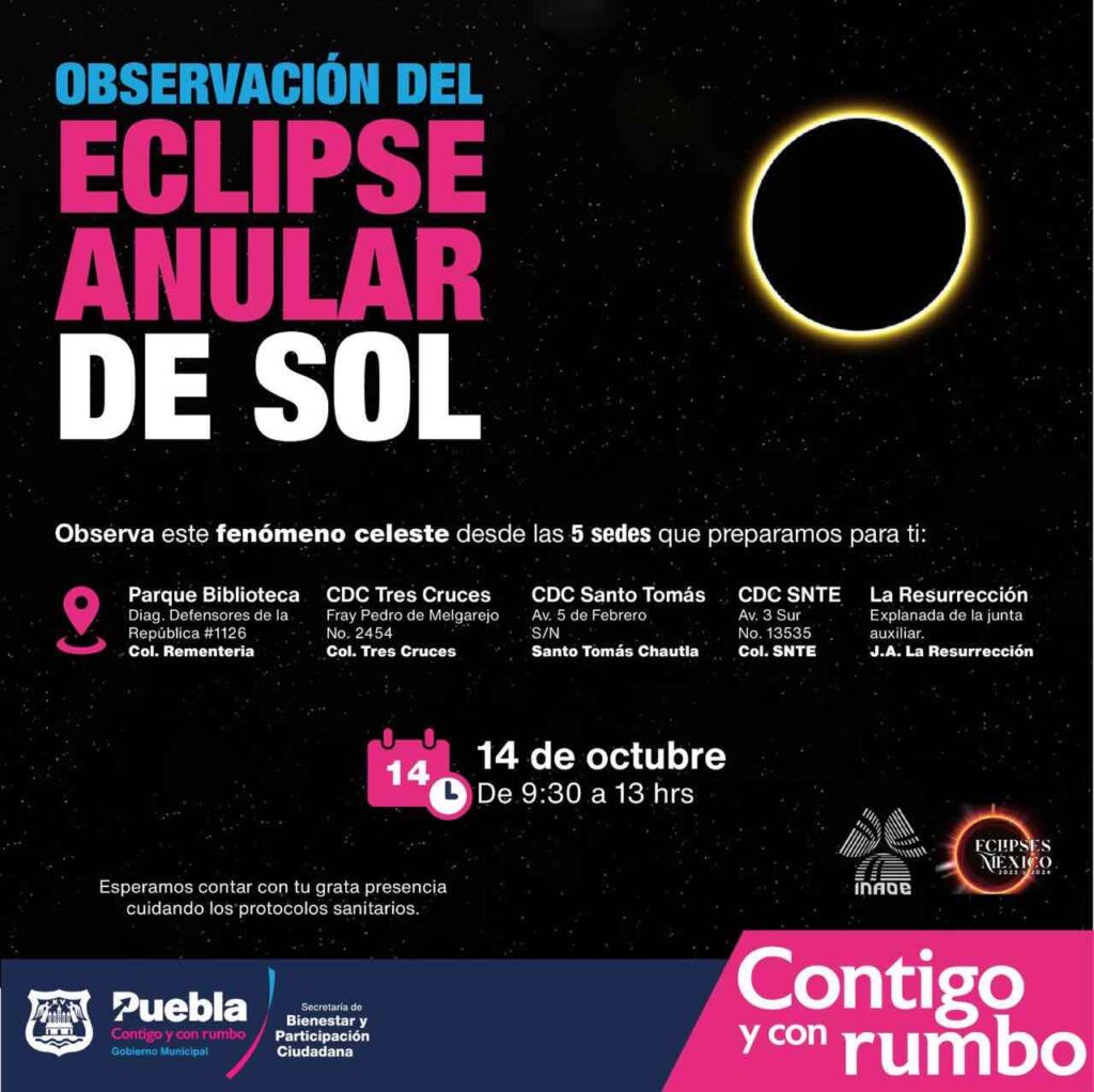 Sedes para ver el eclipse en Puebla