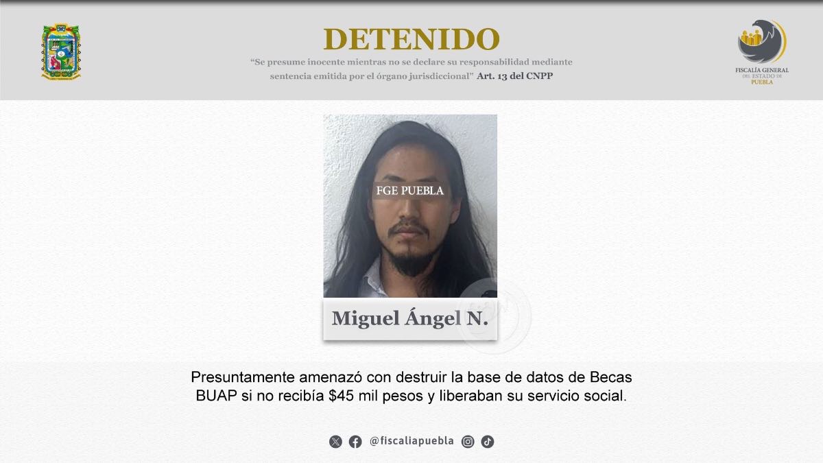 Alumno extorsionó a la BUAP para liberar su servicio social