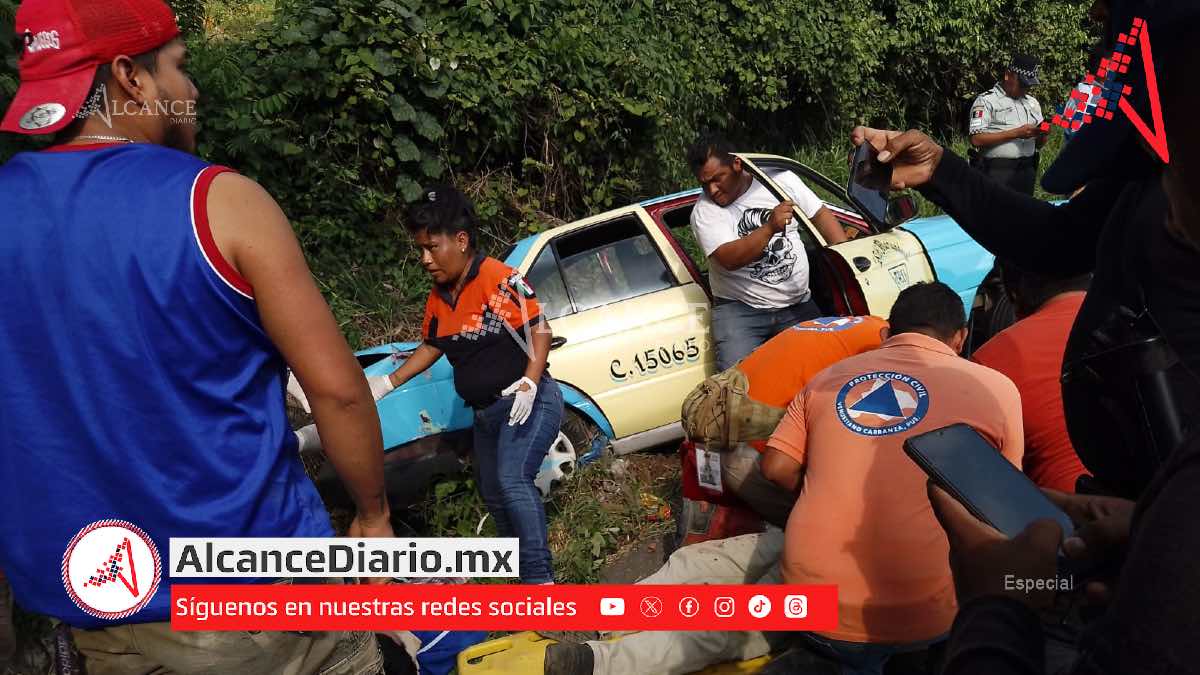 Cinco lesionados tras accidente en la Federal a la altura de Venustiano Carranza