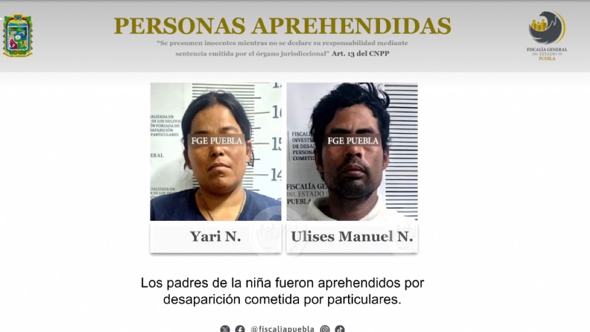 Los padres, responsables de desaparición de niña Neri en Texmelucan; mintieron a FGE