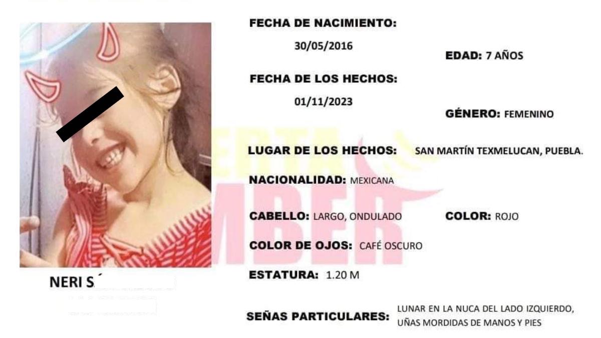 ¿Dónde está Neri? Todo lo que se sabe de la niña extraviada en Texmelucan