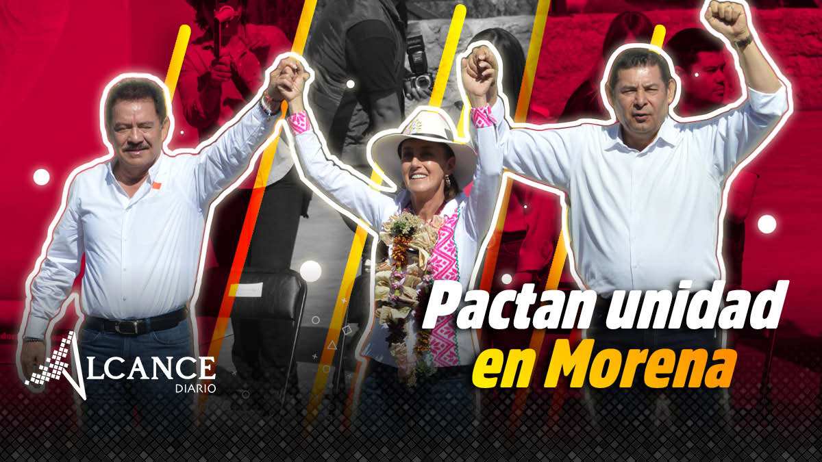 Ante Sheinbaum, Armenta y Nacho Mier pactan unidad por Morena en Puebla