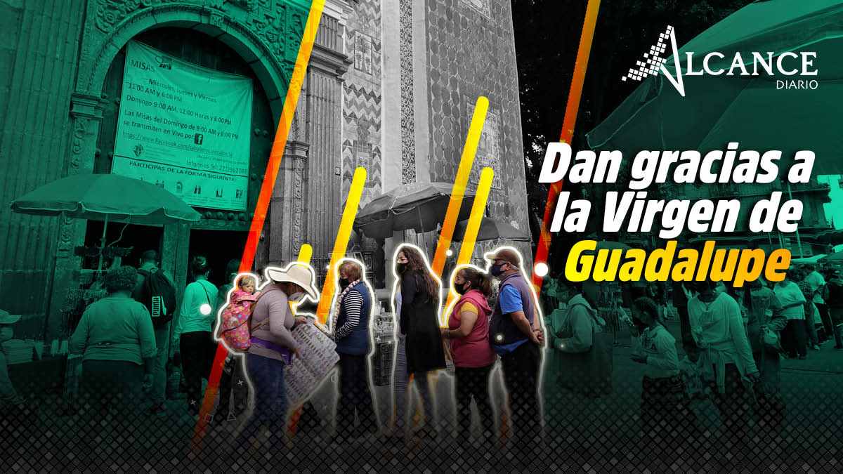 Poblanos dan gracias a la Virgen de Guadalupe en "La Villita"