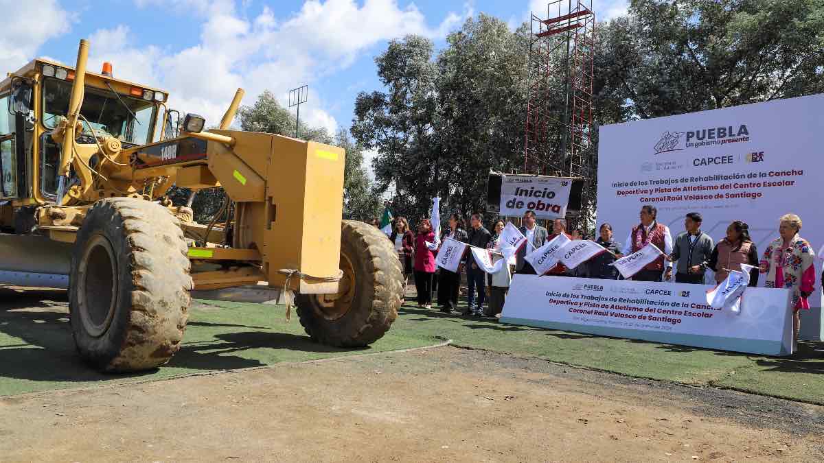 Renovarán cancha deportiva del Centro Escolar "Coronel Raúl" en San Miguel Canoa