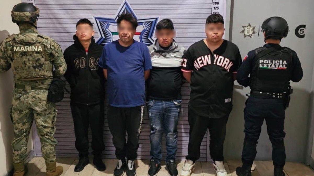 Detienen en operativo en Texmelucan a cuatro hombres