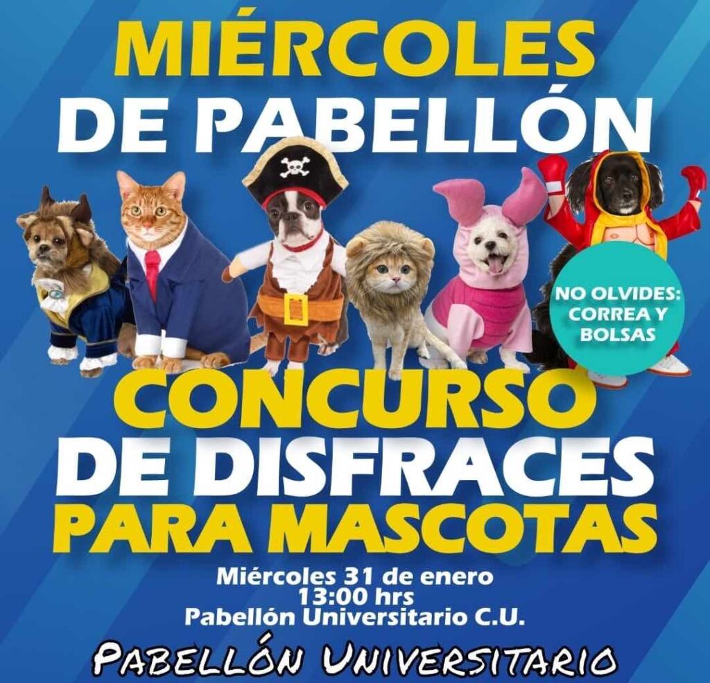 ¿Tienes mascotas y vas a la BUAP? Participa en el Concurso de Disfraces del Pabellón Universitario