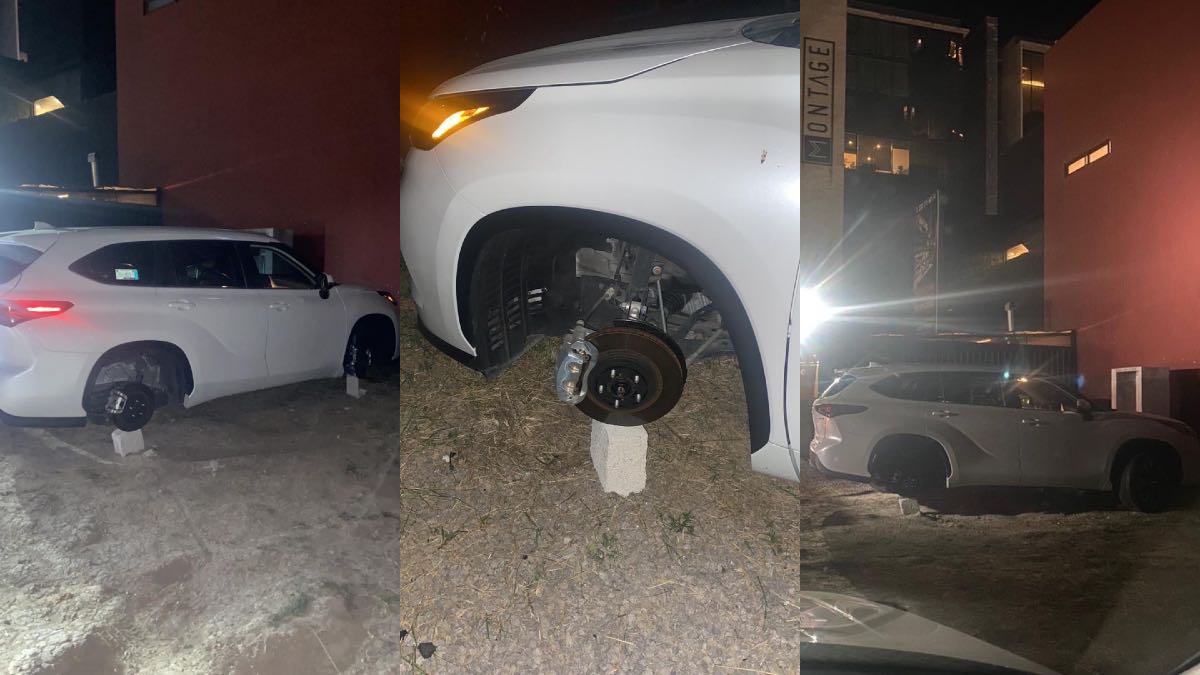 Alertan por robo de llantas cerca de departamentos en Lomas de Angelópolis