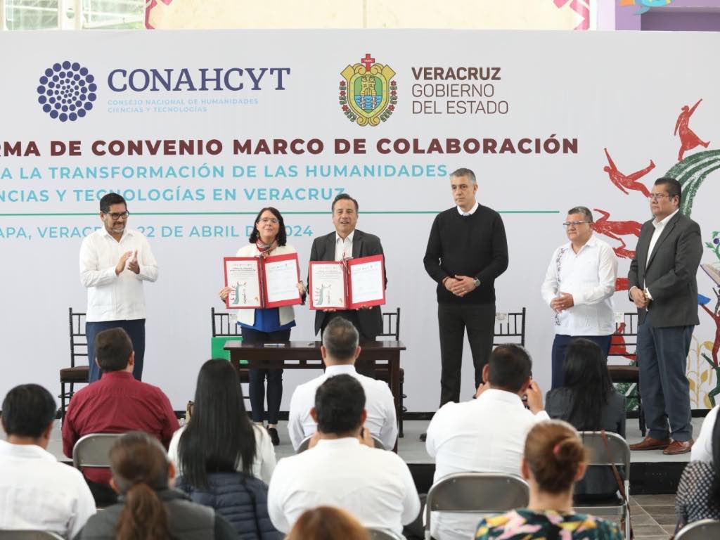 Conahcyt y Veracruz firman convenio para el avance humanístico, científico, tecnológico y de innovación soberana