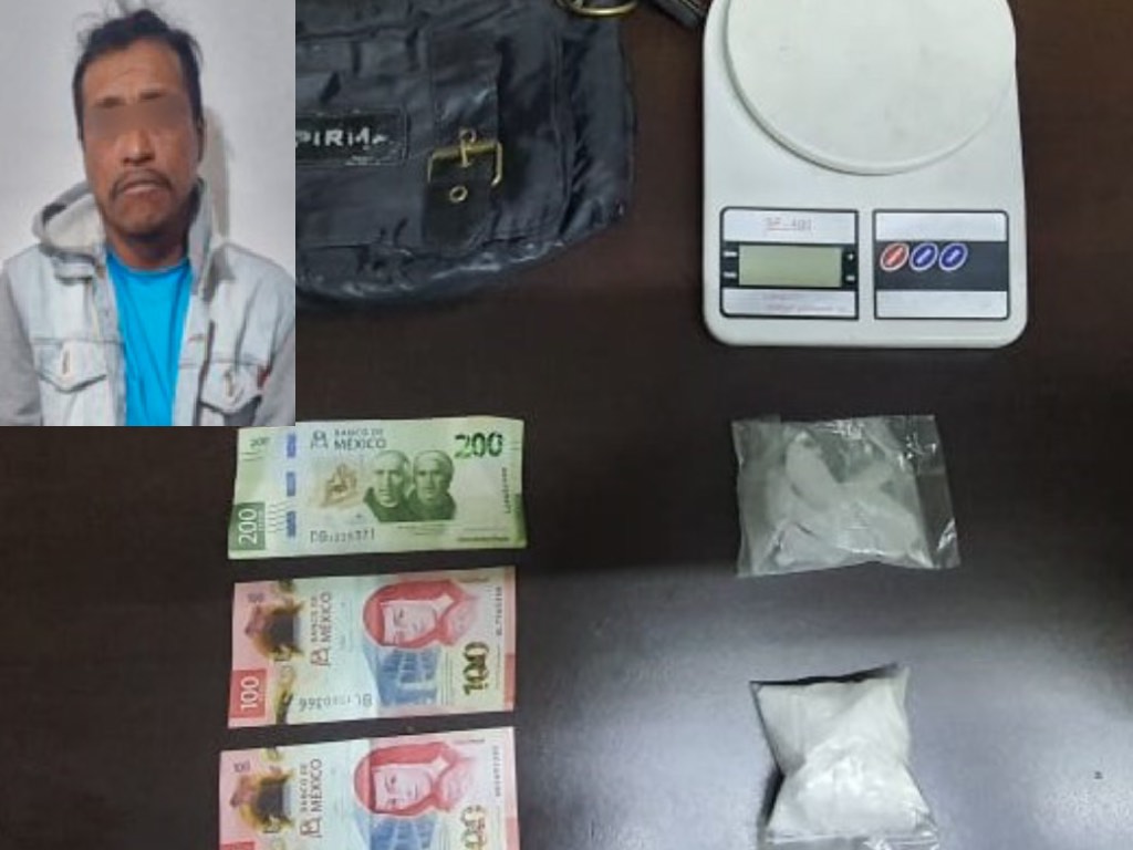 Con cien bolsas de metanfetamina aseguran a hombre en San José Chiapa