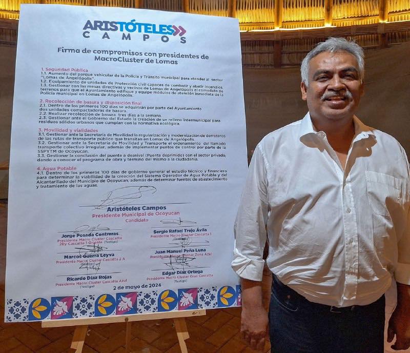 Aristóteles Campos firma compromisos por Lomas III