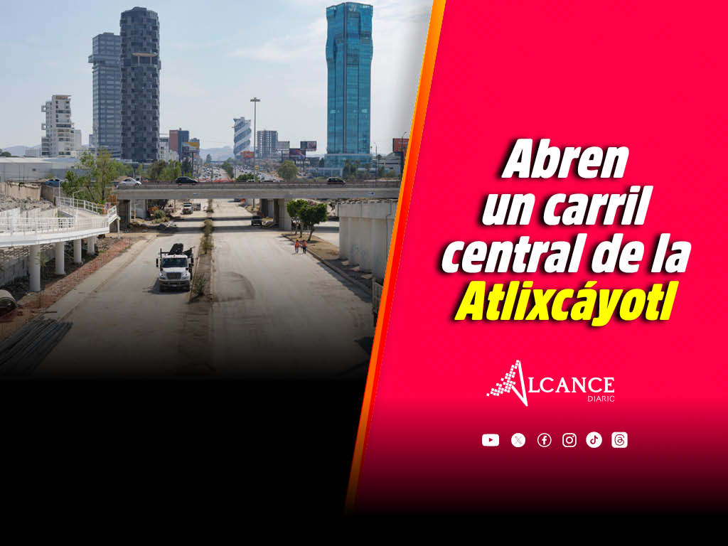 Reabre carril central de la Vía Atlixcáyotl con sentido a Puebla; sentido a Atlixco, este jueves