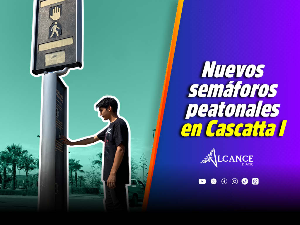 Instalan semáforos para cruce de peatones en la zona Cascatta I