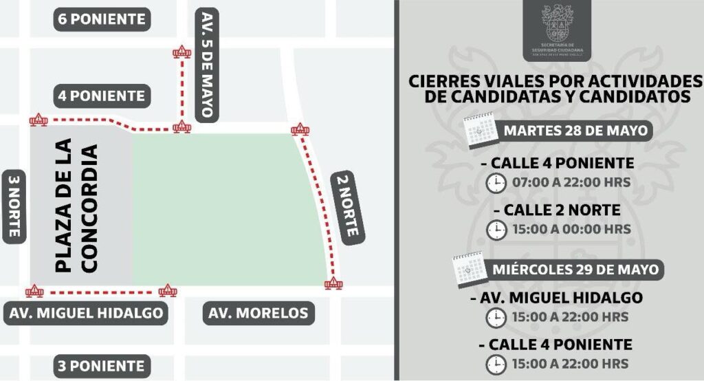 ¡Aguas! Estos días habrá cierres viales en San Pedro Cholula por fin de campañas