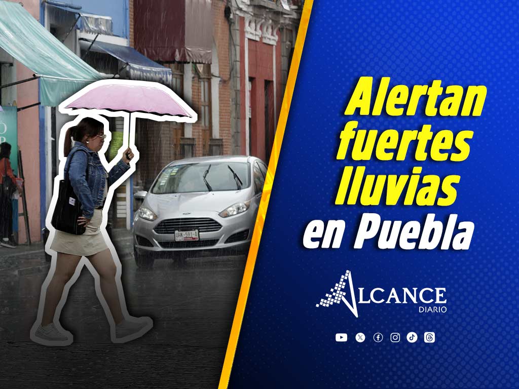 Alertan de fuertes lluvias este miércoles en Puebla