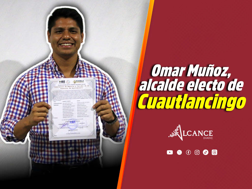 Entregan a Omar Muñoz constancia de mayoría como alcalde electo de Cuautlancingo