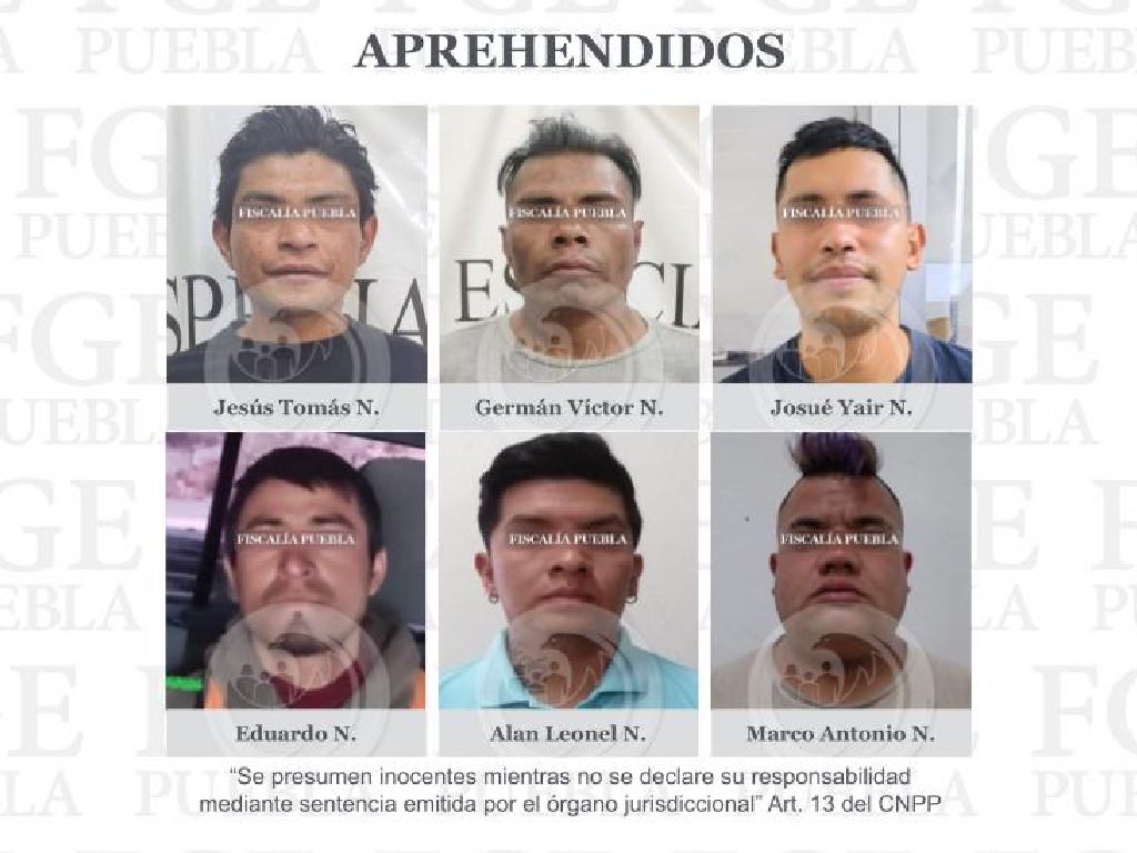 Por violencia familiar en Puebla FGE aprehende a seis hombres