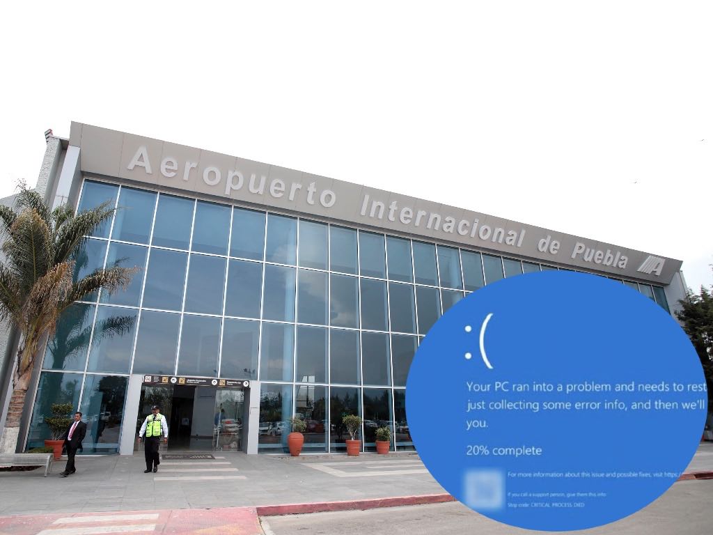 Falla de Microsoft y CrowdStrike impacta en Puebla y retrasa vuelos