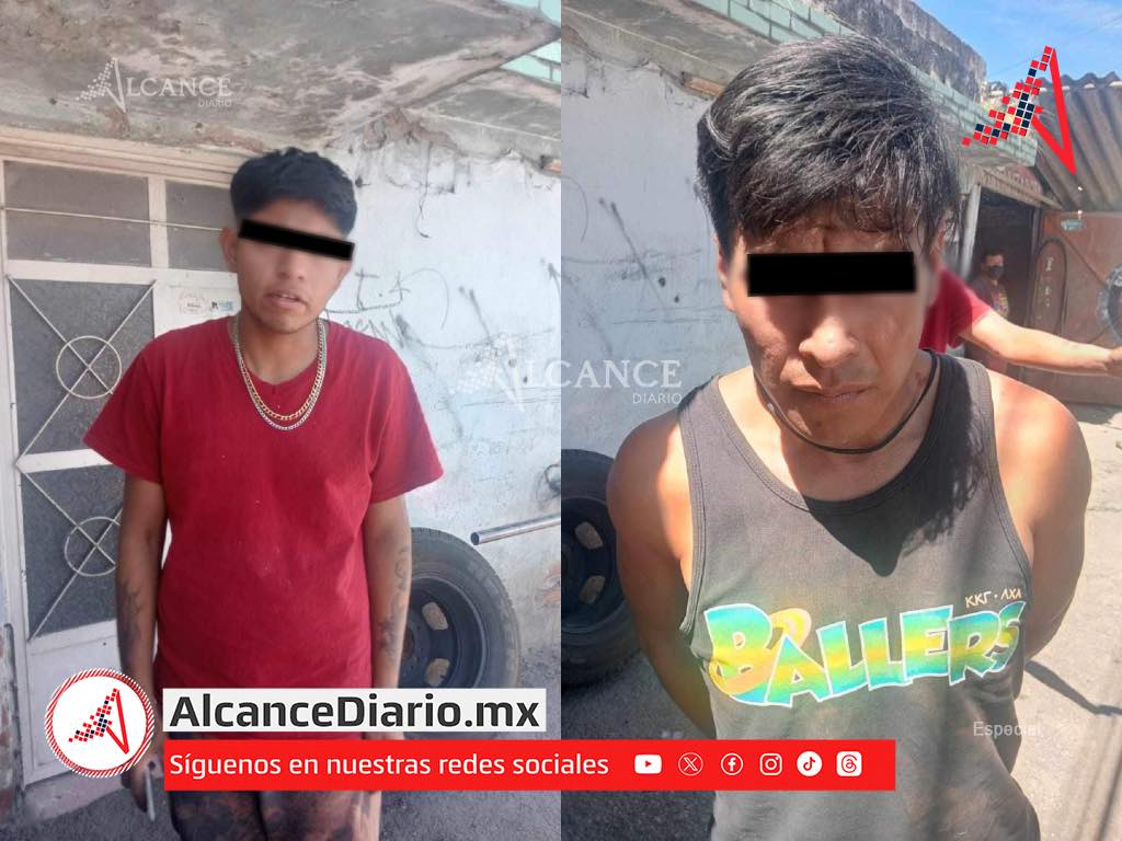Tras persecución, detienen a dos delincuentes en calles de Amozoc