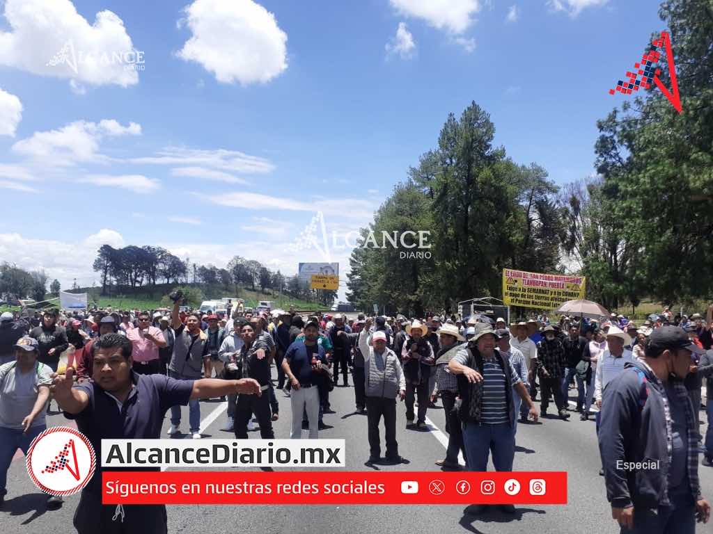 ¡Ahora sí! Ejidatarios de Tlahuapan bloquean la carretera México-Puebla