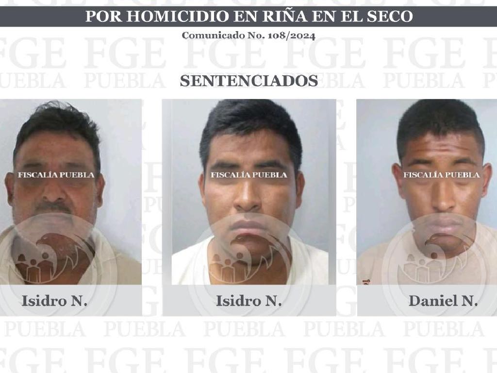 Tres hombres pasarán más de 7 años en prisión por matar a otro en presunta riña en El Seco
