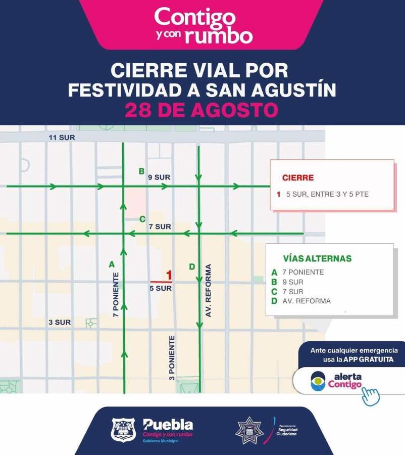 ¡Ojo! Estas calles estarán cerradas por festividades patronales en Puebla