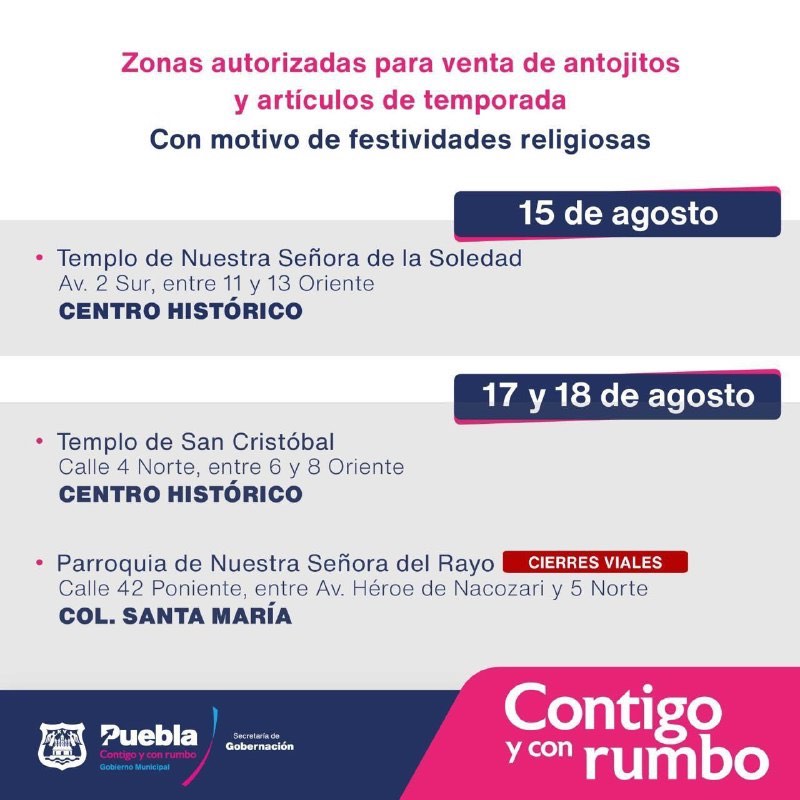 Por festividades patronales habrá venta de antojitos en estos puntos del Centro Histórico